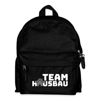 Team House Building Logo Motif - Kids' Backpack - black - Front