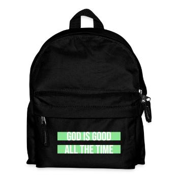 God Is Good All The Time Faith Christian Saying - Kids' Backpack - black - Front