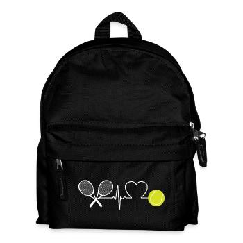 Tennis Herzschlag Tennisspieler - Kinder Rucksack - Schwarz - Vorne