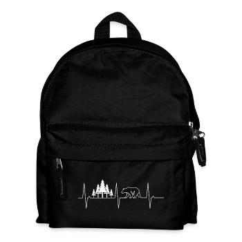 Forest Bear Tree Beat Heart Heartbeat Bear - Kids' Backpack - black - Front