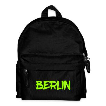 Berlin - Deutschland - Hauptstadt - Berliner Bär - Kinder Rucksack - Schwarz - Vorne
