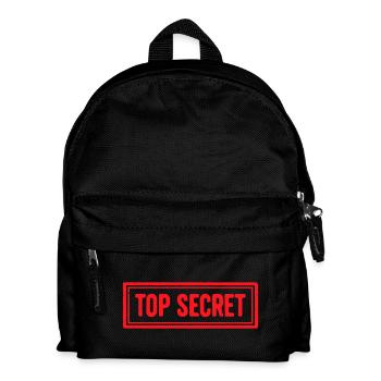 Topgeheimes Grunge-Gummistempel-Vintage-Siegeldesign - Kinder Rucksack - Schwarz - Vorne
