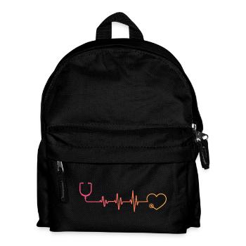 Stethoscope Nurse Sunset heartbeat Doctor - Kids' Backpack - black - Front