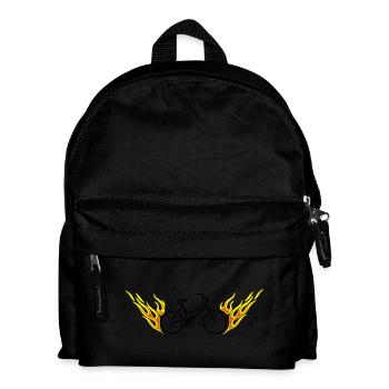 Vélo avec flammes - Sac à dos Enfant - noir - Devant