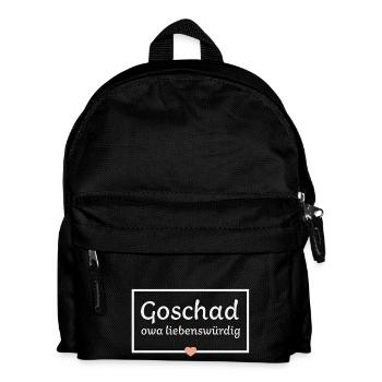 Goschad oba Liebenwert - Kinder Rucksack - Schwarz - Vorne