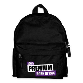 1976 Premium 100 - Birthday bday born - Kinder Rucksack - Schwarz - Vorne