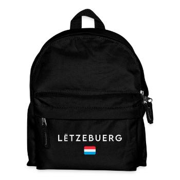 Flagge von Luxemburg, Luxemburger Stolz - Kinder Rucksack - Schwarz - Vorne