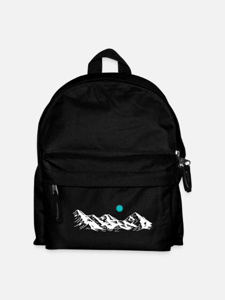 Schneegipfel Horizon Bergsilhouette - Kinder Rucksack - Schwarz