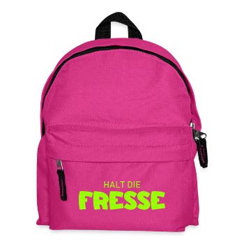 Halt die Fresse - Cooler Spruch - Kinder Rucksack - Fuchsia - Vorne