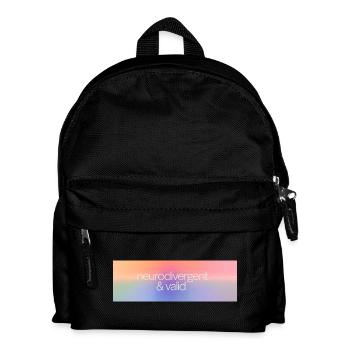 Neurodivergent & valid - Kinder Rucksack - Schwarz - Vorne