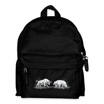 Bull & Bear: Geometric Low-Poly Stock Exchange - Kids' Backpack - black - Front