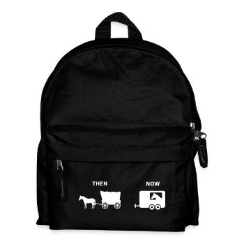 Funny Horse Carriage Parody Historical Design - Kids' Backpack - black - Front