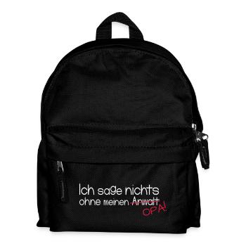 Ich sage nichts ohne meinen Opa! - Kinder Rucksack - Schwarz - Vorne