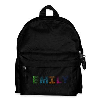 Emily Buchstabenname - Kinder Rucksack - Schwarz - Vorne