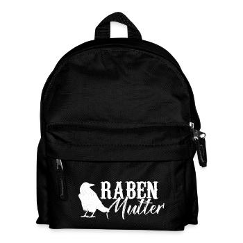 Rabenmutter - Vogel Mama Mutter Eltern Schwanger - Kinder Rucksack - Schwarz - Vorne