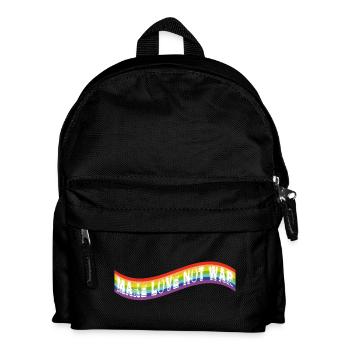 make love not war | Rainbow flag - Kids' Backpack - black - Front