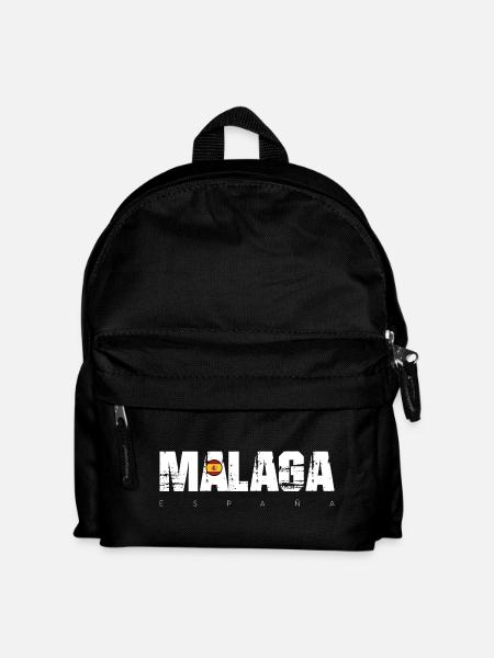 Málaga Distressed Text mit spanischer Flagge - Kinder Rucksack - Schwarz