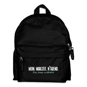 Moin Mahlzeit N'Abend – Norddeutscher Humor - Kinder Rucksack - Schwarz - Vorne