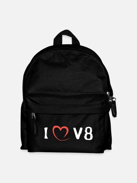 i love v8 - musclecars und vintage racing - Kinder Rucksack - Schwarz