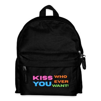 Pride / CSD / LGBTQ+ Design "Kiss" - Kids' Backpack - black - Front
