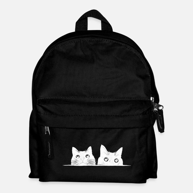 Two peeking cats - Kids' Backpack - black