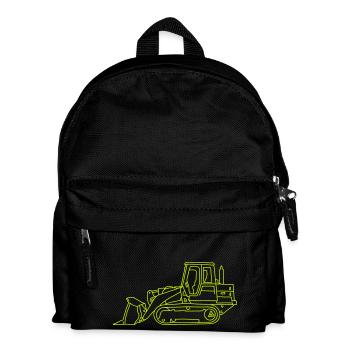 Bulldozer (Planierraube) - Kinder Rucksack - Schwarz - Vorne