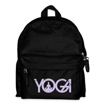 Yoga Schriftzug mit Frau im Grunge Style - Kinder Rucksack - Schwarz - Vorne