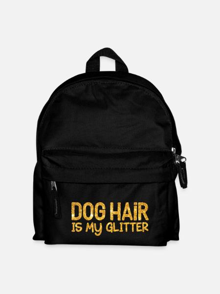 Dog hair is my glitter - gold - Kids' Backpack - black