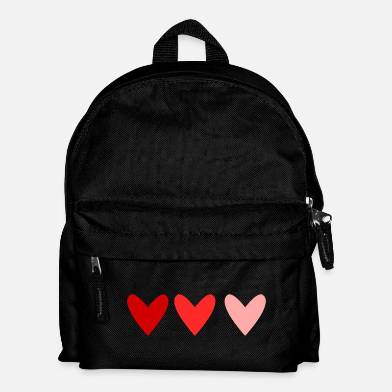 HERZ. HERZ. HERZ. VATERTAG. VALENTINSTAG - Kinder Rucksack - Schwarz