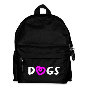 Dogs Herz Hunde Hundeliebe Liebe Love Wauwau Fan - Kinder Rucksack - Schwarz - Vorne
