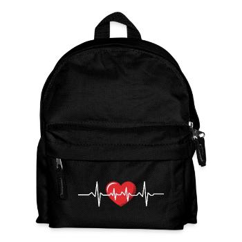 Herzschlag Kardiogramm Design - Kinder Rucksack - Schwarz - Vorne