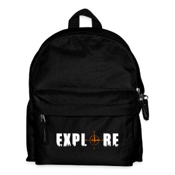 Explore motif with a compass - Kids' Backpack - black - Front