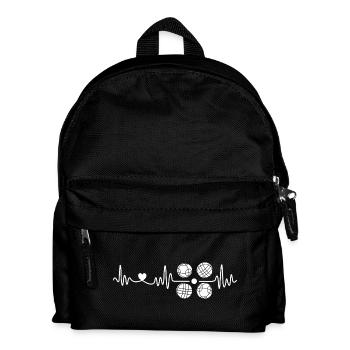 Boccia Und Petanque Herzschlag Bocciakugeln - Kinder Rucksack - Schwarz - Vorne