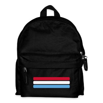 Luxemburg Flagge Minimal - Fahne Fan Streifen Desi - Kinder Rucksack - Schwarz - Vorne