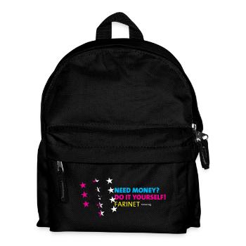 Farinet DIY Horizontal - Kinder Rucksack - Schwarz - Vorne