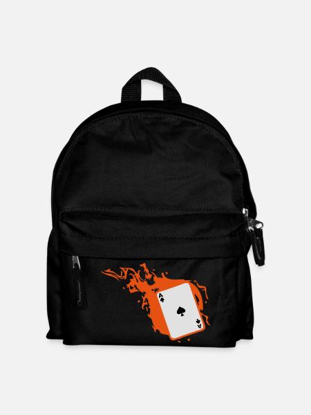 Karten-Poker-Karte als Flamm pique1 - Kinder Rucksack - Schwarz