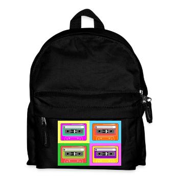Kassette Pop-Art Tape - Kinder Rucksack - Schwarz - Vorne