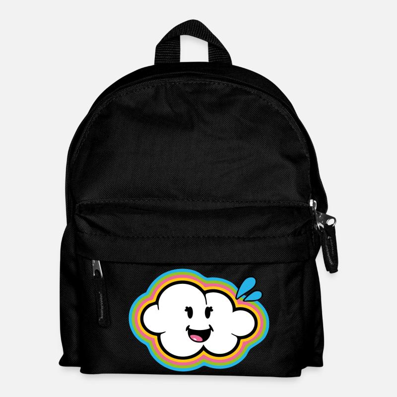 Smiley Kawaii Cloud - Kinder Rucksack - Schwarz