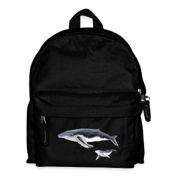 Baleine à bosse avec bébé baleine megaptera - Sac à dos Enfant - noir - Devant