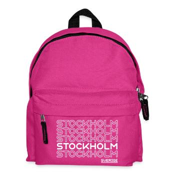 Stockholm Neon Schriftzug Muster - Kinder Rucksack - Fuchsia - Vorne