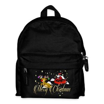 Frohe Weihnachten - Kinder Rucksack - Schwarz - Vorne