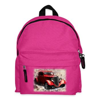 Ancienne voiture de rêve américaine nostalgique - Sac à dos Enfant - fuchsia - Devant