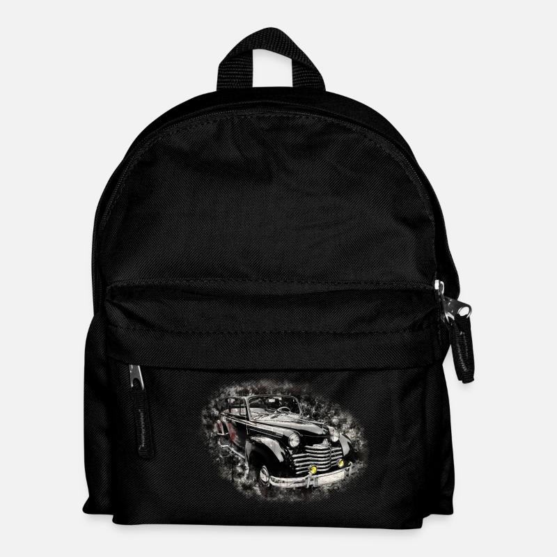Nostalgic Old American Dream Car - Kids' Backpack - black