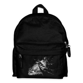 Raven with skull - Kids' Backpack - black - Front
