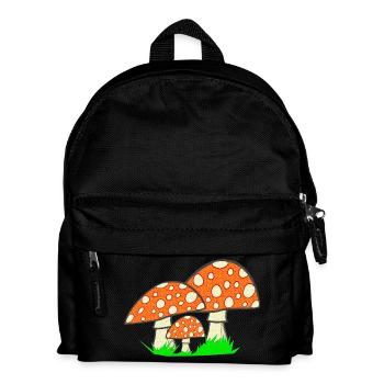 naturgrafik, Fliegenpilze, tolle Waldmotive - Kinder Rucksack - Schwarz - Vorne
