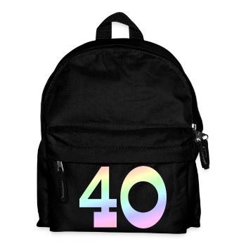 Geburtstagsgeschenk, 40 pastell Verlauf - Kinder Rucksack - Schwarz - Vorne