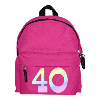 Geburtstagsgeschenk, 40 pastell Verlauf - Kinder Rucksack - Fuchsia - Vorne