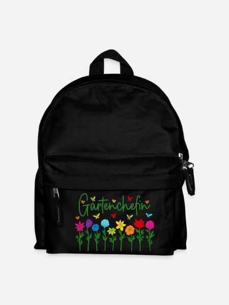 Garten Chefin Blumen Gartenarbeit Gartenchefin - Kinder Rucksack - Schwarz