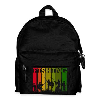 Angeln - Kinder Rucksack - Schwarz - Vorne