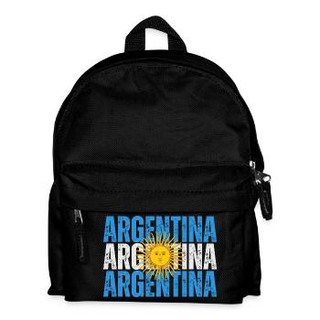 Flagge von Argentinien, Argentinischer Stolz - Kinder Rucksack - Schwarz - Vorne